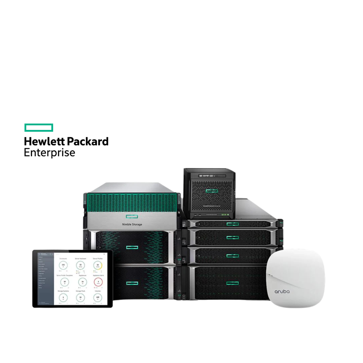 HPE product stack: GreenLake, ProLiant, Alletra, Aruba, and HPC/AI systems
