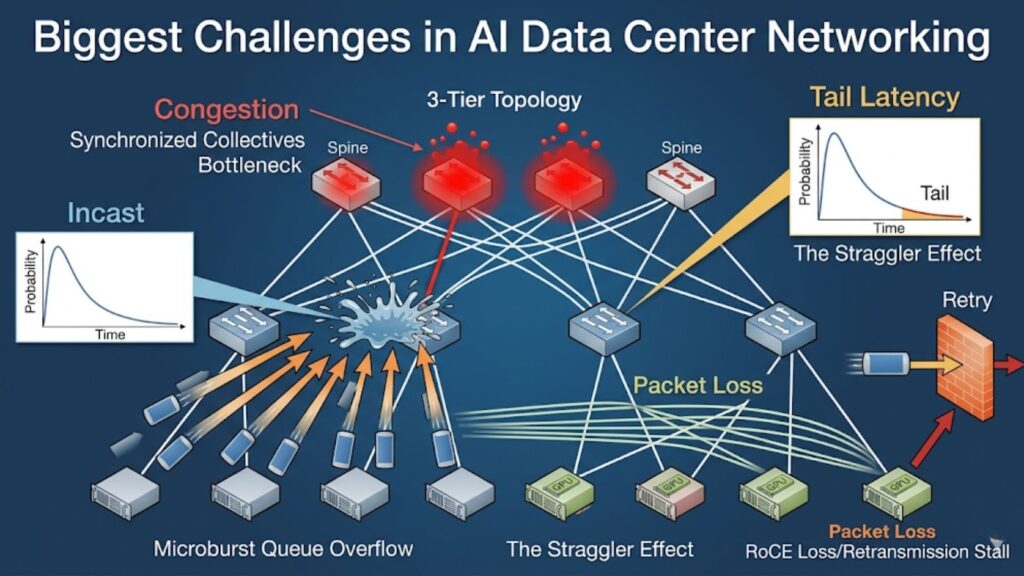 The Biggest Challenges in AI Data Center Networking