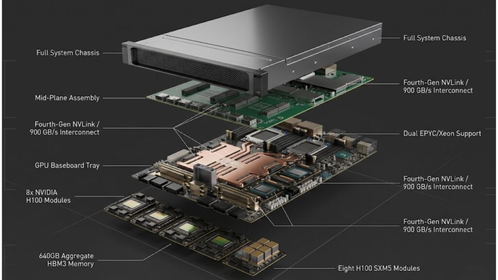 Overview of NVIDIA H100 8×80GB SXM Server