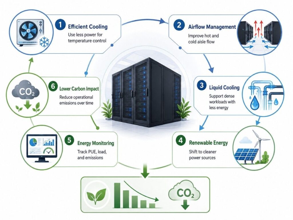 How Do Cooling and Renewable Energy Lower Carbon Footprint?