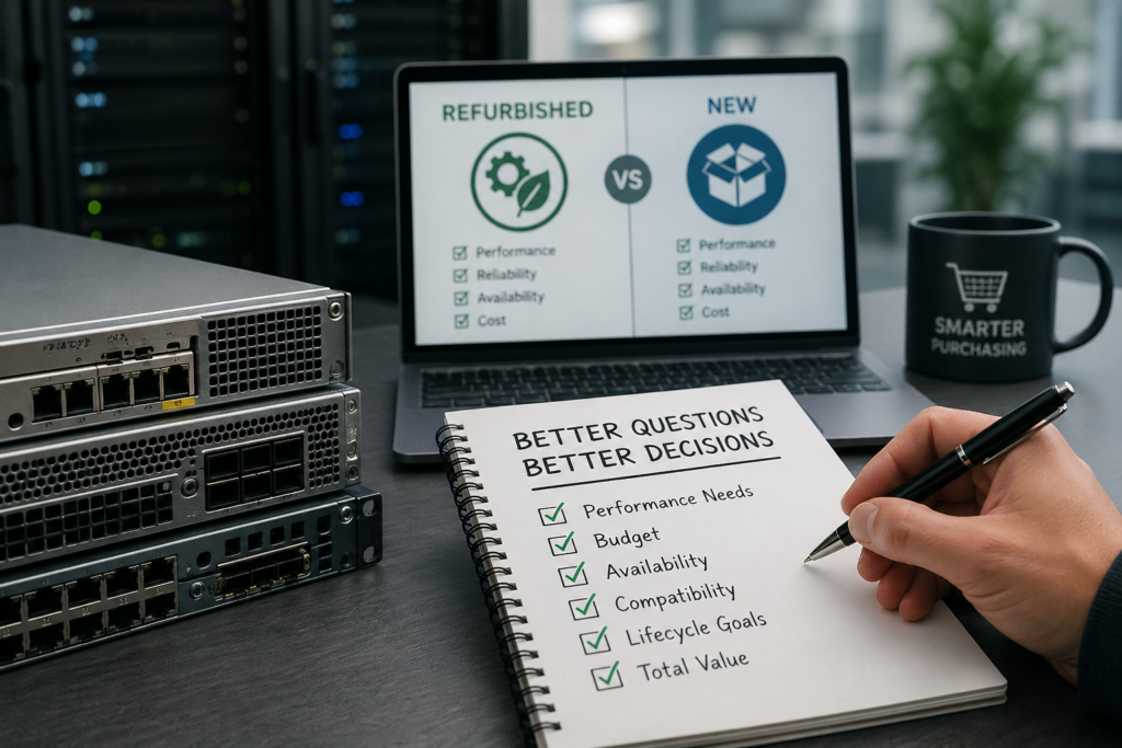 Refurbished versus new IT purchasing comparison with checklist for smarter buying decisions.