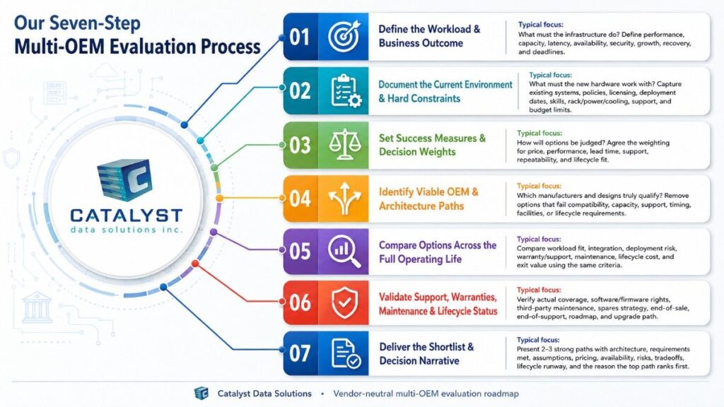 Our seven-step multi-OEM evaluation process infographic